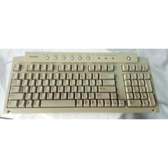 Vintage Genuine Sony VAIO Wired Keyboard PS/2 PCVA-KB1P/UB-WORKING TESTED - Picture 1 of 10